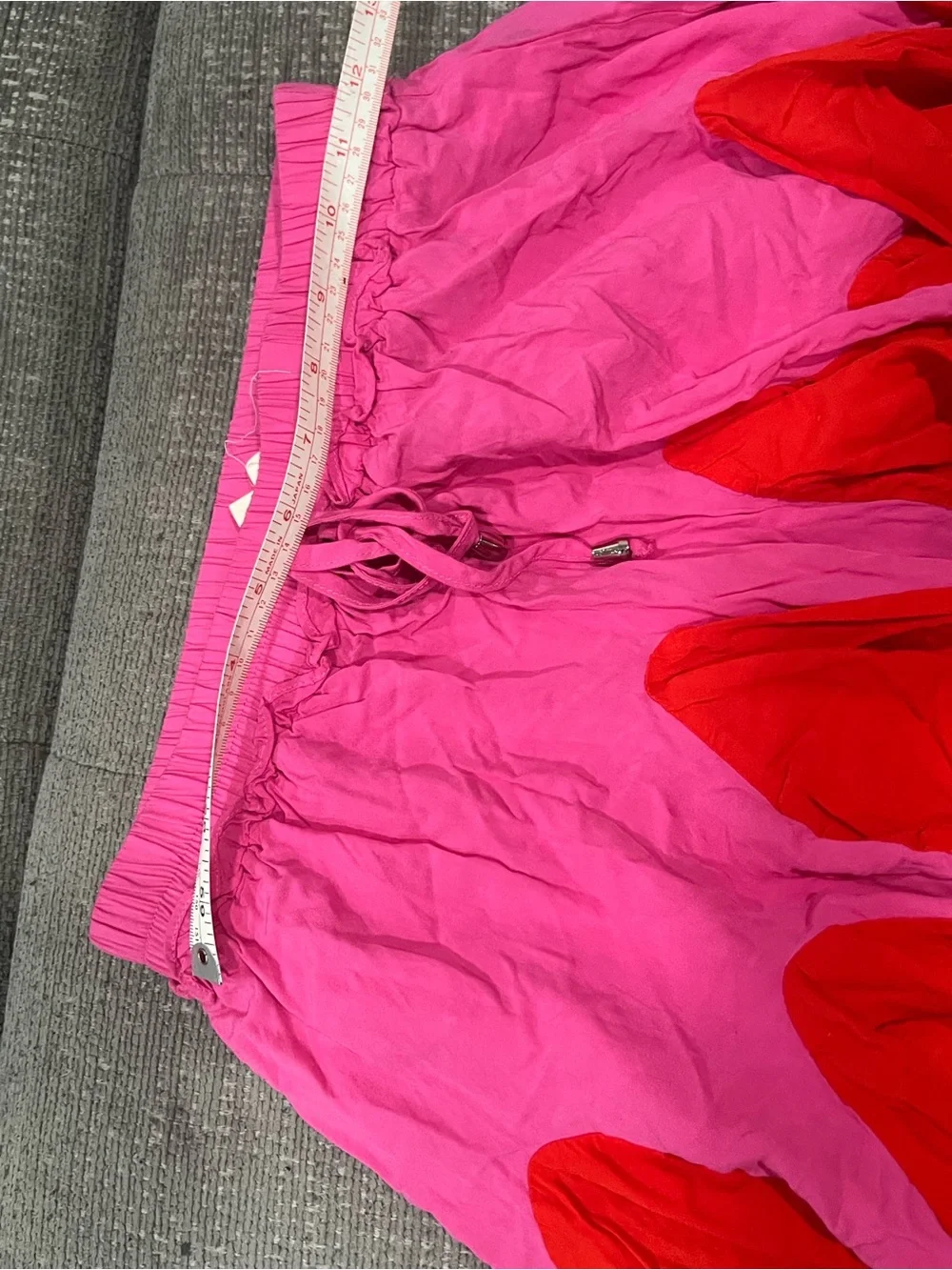 Main Strip Pink and Red Tiered Flared Mini Skirt N28